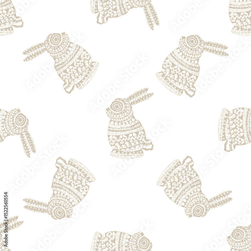 simple circular type beige rabbit  Rabbit textured pattern background.