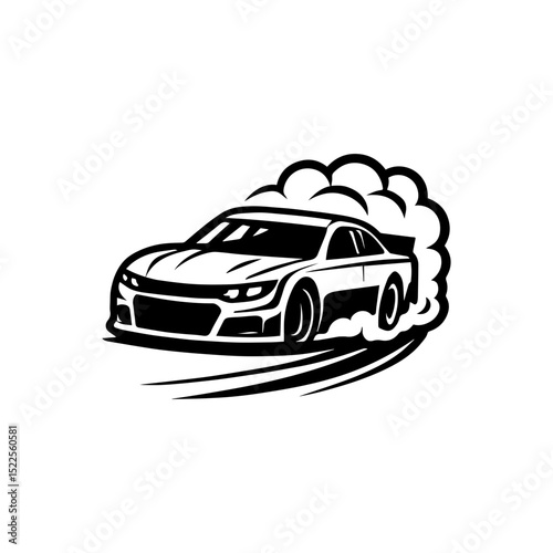 Race car racing event logo icon with transparent background