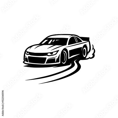Race car racing event logo icon with transparent background