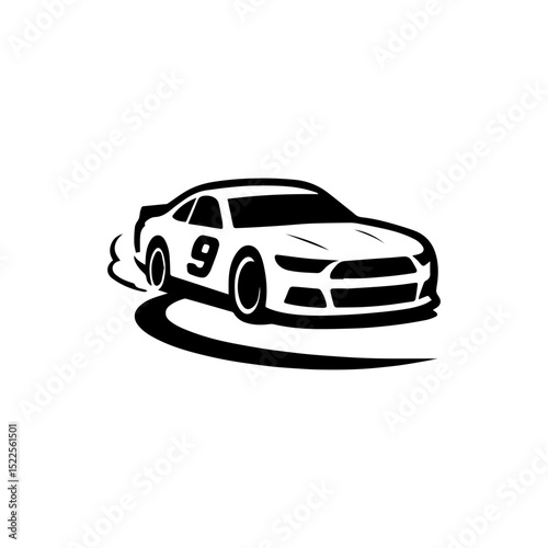 Race car racing event logo icon with transparent background