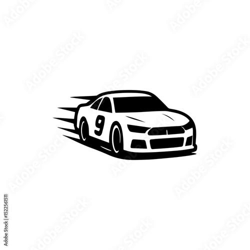 Race car racing event logo icon with transparent background