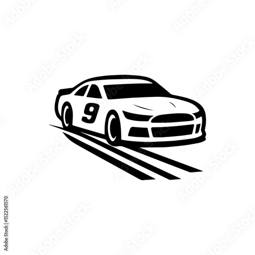 Race car racing event logo icon with transparent background
