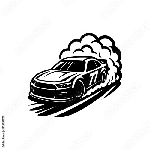 Race car racing event logo icon smoke with transparent background