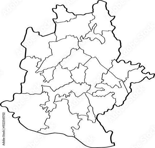 freehand drawing of Stuttgart city map.