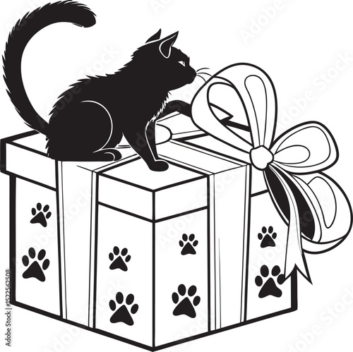 christmas gift box with big ribbon decoration
