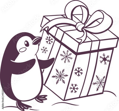 christmas gift box with big ribbon decoration