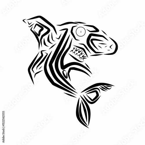 tribal fish tattoo, shark with tattoo 