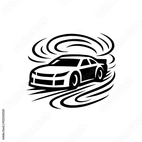 Race car racing event logo icon with transparent background