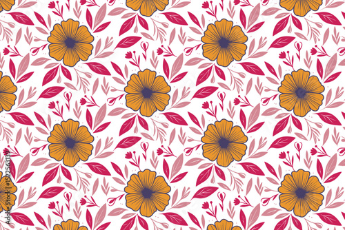 seamless home textile flower sketch.wrapping paper minimalism one line.trendy print modern texture design.fashion table top fabric floral.simple petal repeat hand drawn

