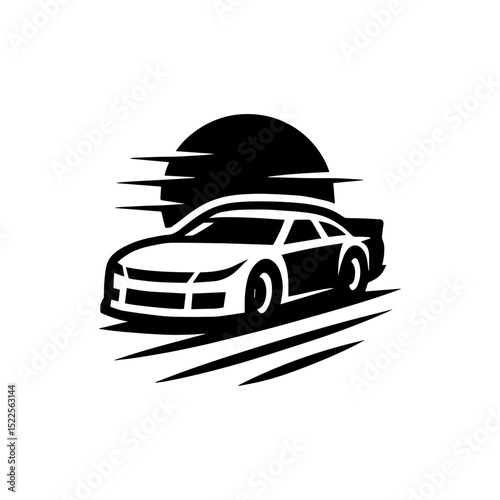 Race car racing event logo icon with transparent background