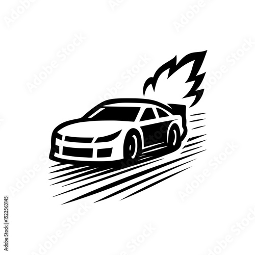 Race car racing event logo icon with transparent background