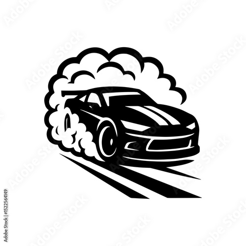 Race car racing event logo icon with transparent background