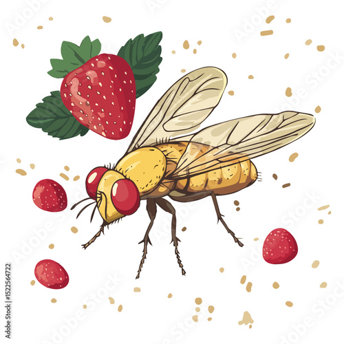 fruit fly, insect, animal, vector, transparent background, biology, drosophila melanogaster, nature, wing, isolated, small