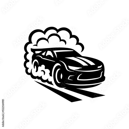 Race car racing event logo icon with transparent background
