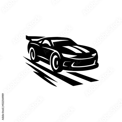 Race car racing event logo icon with transparent background