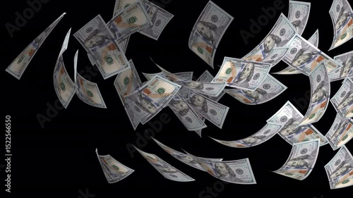 Money Flying Animation 4K On Alpha