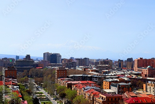 View of the central district of Yerevan from the upper tier of the Cascade