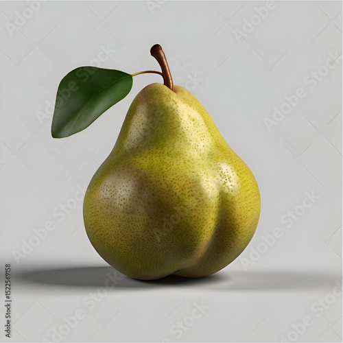 pear 3d render isolated on transparent white background