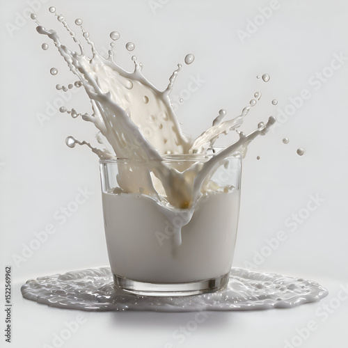 milk splash isolated on transparent white background