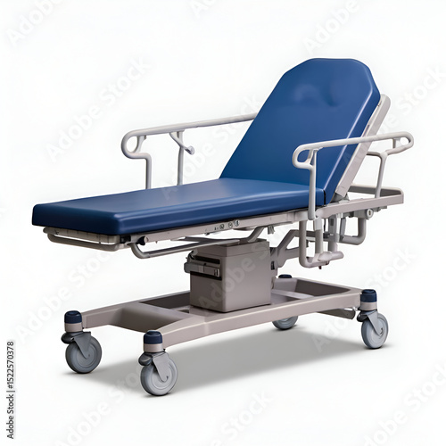 Hospital resting Bench stretcher isolated on transparent white background