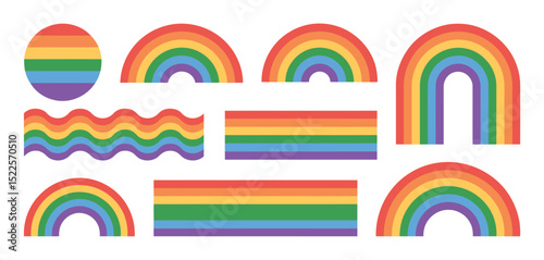Rainbow Shapes Collection  Vector Illustrations for Pride