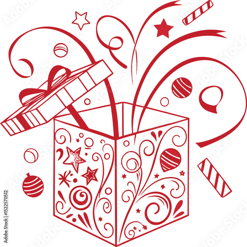 christmas gift box with big ribbon decoration
