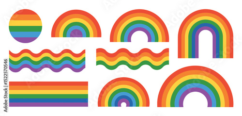 Rainbow Collection Various Shapes and Patterns for Pride