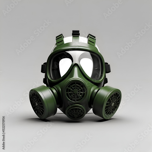 gas mask 3d render icons in cartoon plastic style minimal isolated on transparent white background