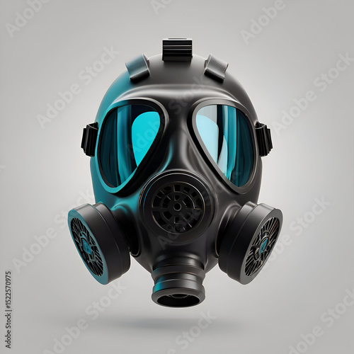 gas mask 3d render icons in cartoon plastic style minimal isolated on transparent white background