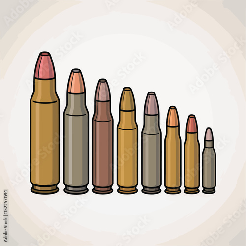 Assorted Cartridge Cases Ammunition Bullets Rifle Rounds