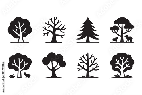 Stylized Tree Shapes with Animal Elements for Forest Visuals

