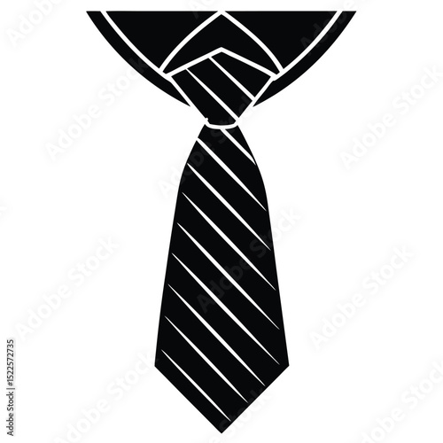 Tie vector black and white formal wear business accessory silhouette