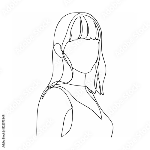 Minimalist line drawing of a woman depicting elegance and modern aesthetic simplicity