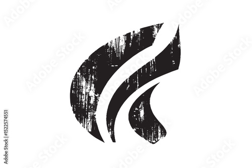 High-resolution grunge flame logo with a distressed effect. Ideal for edgy brands, t-shirts, and digital media.