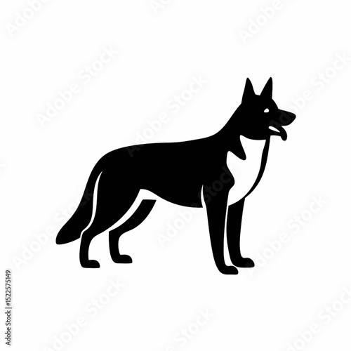 German Shepherd silhouette | Dog silhouette | Black dog silhouette | dog logo | dog icon 