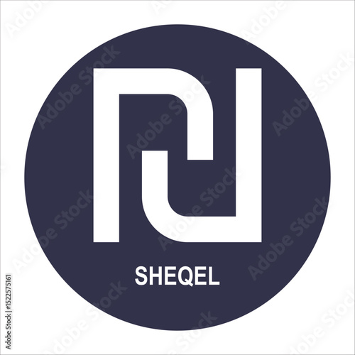 Israeli Shekel currency icon design