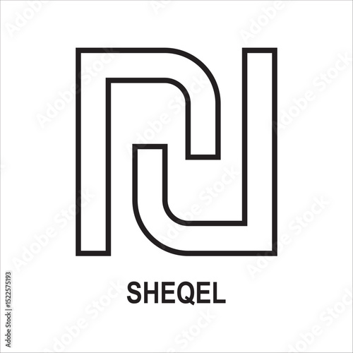Israeli Shekel currency icon design