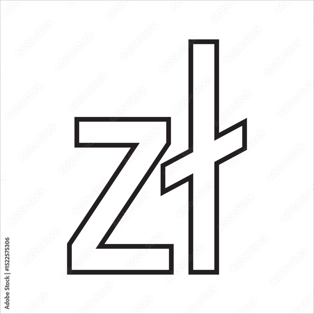 Fototapeta premium Poland Zloty currency icon design