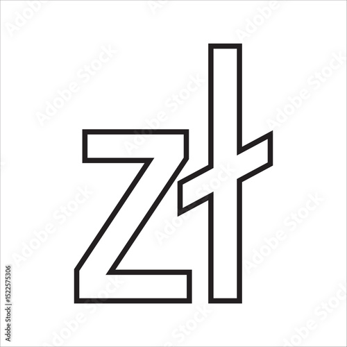 Poland Zloty currency icon design