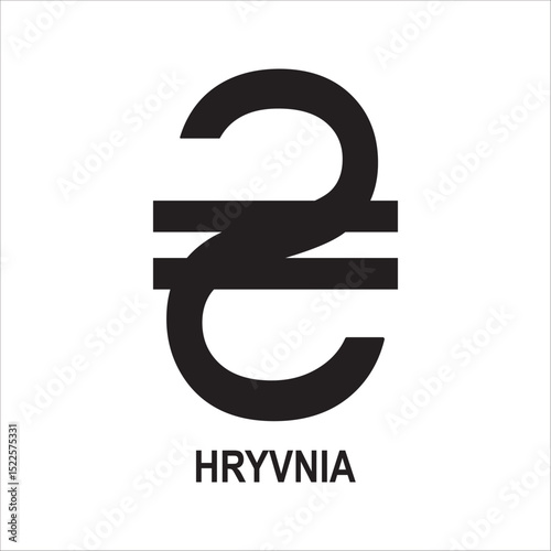 Ukrainian Hryvnia currency icon design