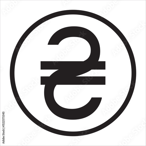 Ukrainian Hryvnia currency icon design