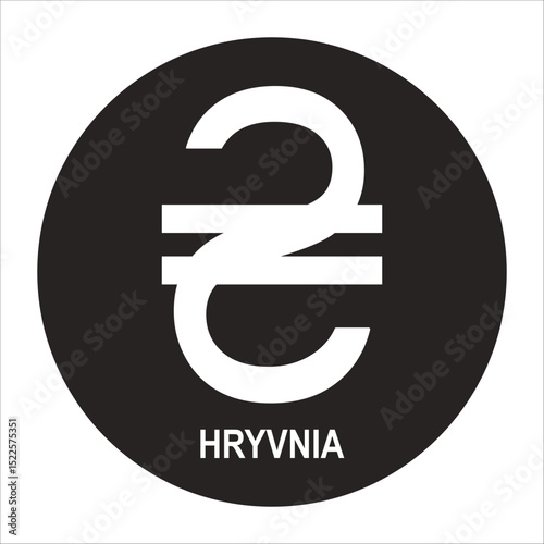 Ukrainian Hryvnia currency icon design