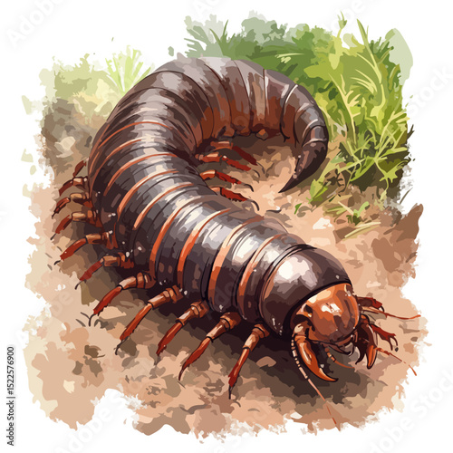 millipede, insect, animal, vector, transparent background, organism, diplopoda, nature, isolated, crawling, wildlife, small, creature
