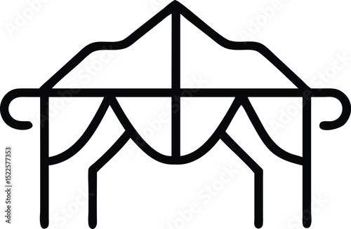 Line art icon of a unique pergola design