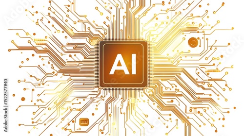 Artificial intelligence chip technology circuit board background for modern design