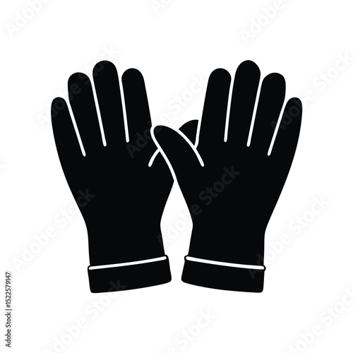 Stock vector graphic of protective gloves safety equipment silhouette