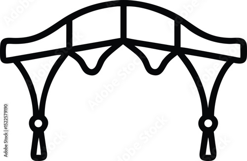 Unique pergola design line art icon