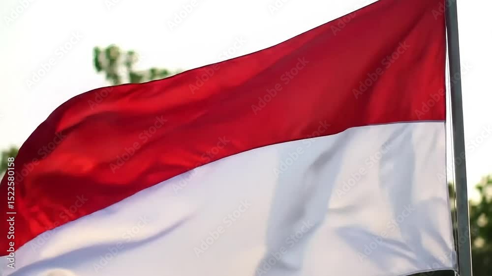waving flag of indonesia