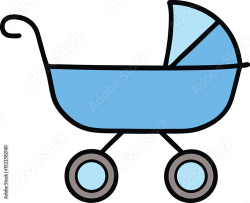 baby stroller icon clipart vector on transparent background