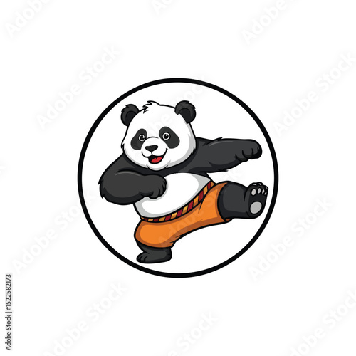 Kung Fu Panda Style Cartoon for Kids T-Shirt Design